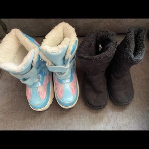 2 pairs of girls size 9 winter boots